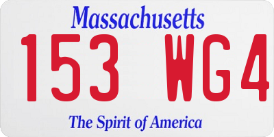 MA license plate 153WG4