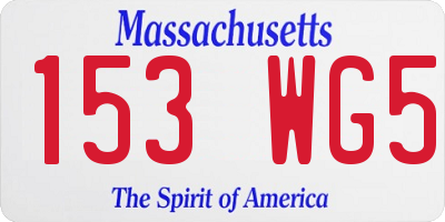 MA license plate 153WG5