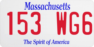 MA license plate 153WG6