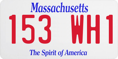 MA license plate 153WH1