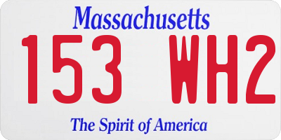 MA license plate 153WH2