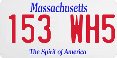 MA license plate 153WH5