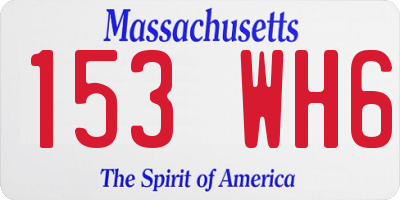 MA license plate 153WH6
