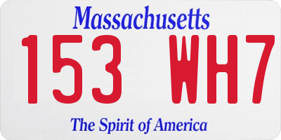 MA license plate 153WH7