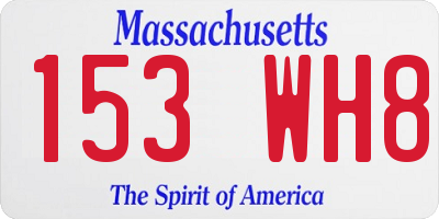 MA license plate 153WH8