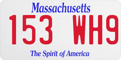 MA license plate 153WH9