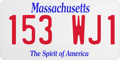 MA license plate 153WJ1