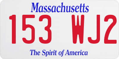 MA license plate 153WJ2