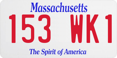 MA license plate 153WK1