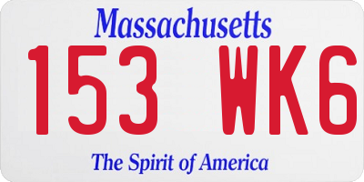 MA license plate 153WK6