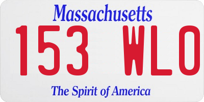 MA license plate 153WL0