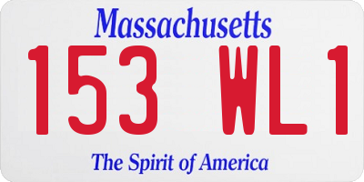 MA license plate 153WL1