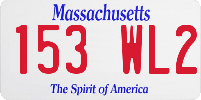 MA license plate 153WL2