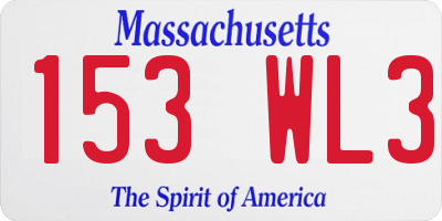 MA license plate 153WL3