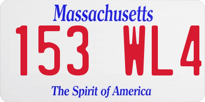 MA license plate 153WL4