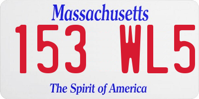 MA license plate 153WL5