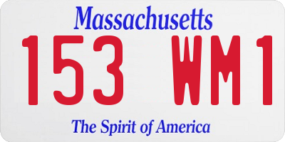 MA license plate 153WM1