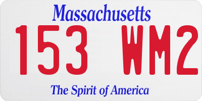 MA license plate 153WM2