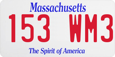 MA license plate 153WM3