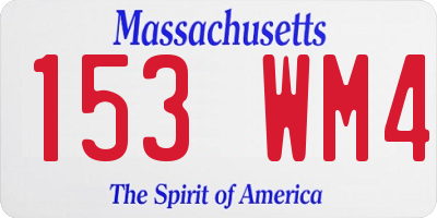 MA license plate 153WM4