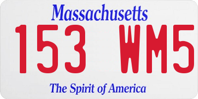 MA license plate 153WM5