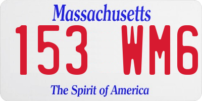 MA license plate 153WM6