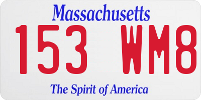 MA license plate 153WM8