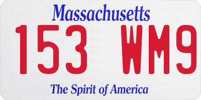 MA license plate 153WM9