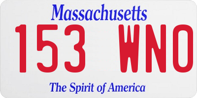 MA license plate 153WN0