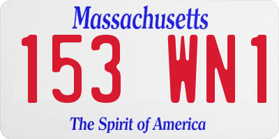 MA license plate 153WN1