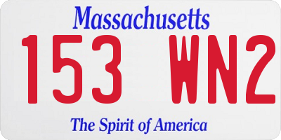 MA license plate 153WN2