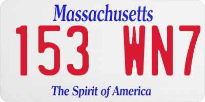 MA license plate 153WN7
