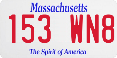 MA license plate 153WN8