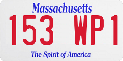 MA license plate 153WP1