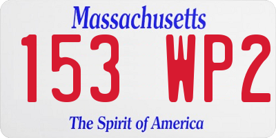 MA license plate 153WP2