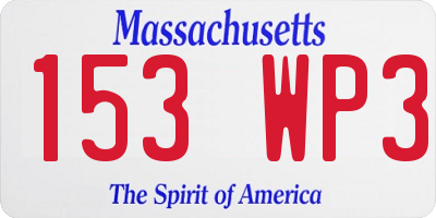 MA license plate 153WP3
