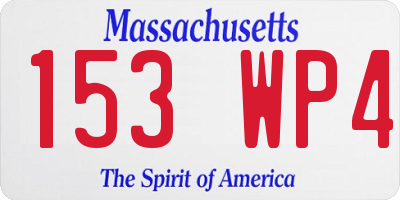 MA license plate 153WP4
