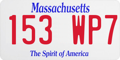MA license plate 153WP7