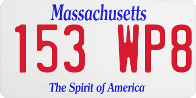 MA license plate 153WP8