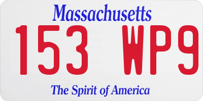 MA license plate 153WP9
