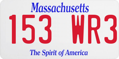 MA license plate 153WR3