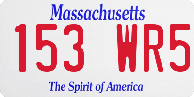 MA license plate 153WR5