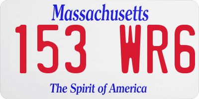 MA license plate 153WR6