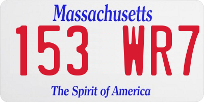 MA license plate 153WR7