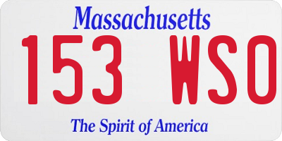 MA license plate 153WS0