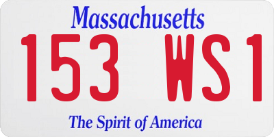 MA license plate 153WS1