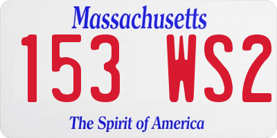 MA license plate 153WS2