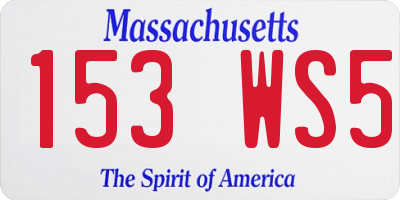 MA license plate 153WS5