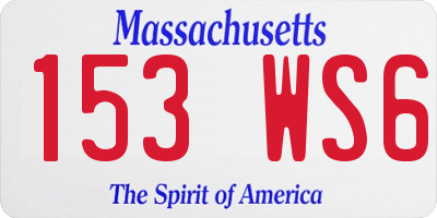 MA license plate 153WS6