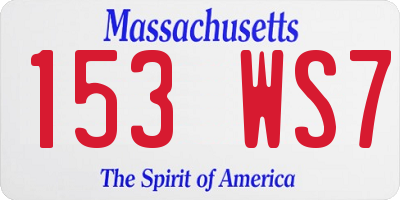 MA license plate 153WS7